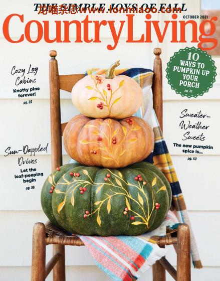 [美国版]Country Living 田园风格家居设计杂志 2021年10月刊